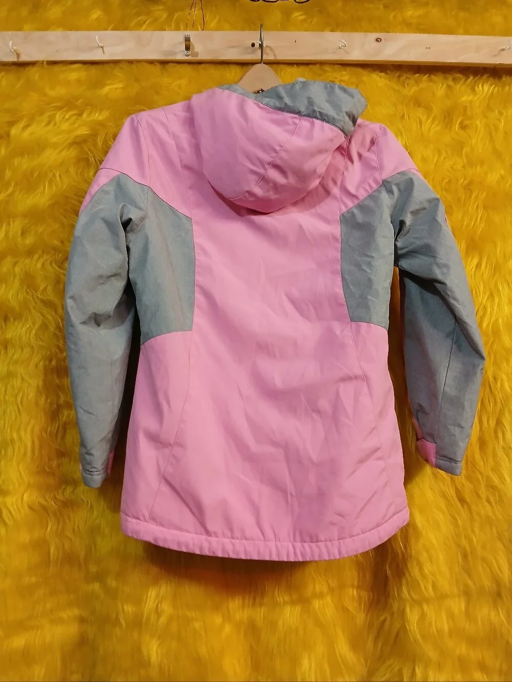 Gerry Girls L 14/16 Pink Gray Hooded Insulated Winter Jacket Coat Full Zip